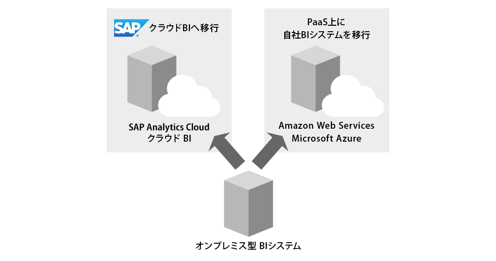 BIクラウド化の2種類のサービスメニュー