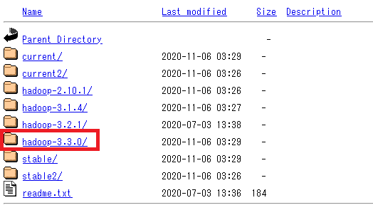 Hadoopのダウンロード1