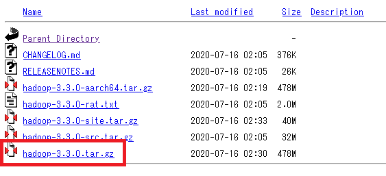 Hadoopのダウンロード1